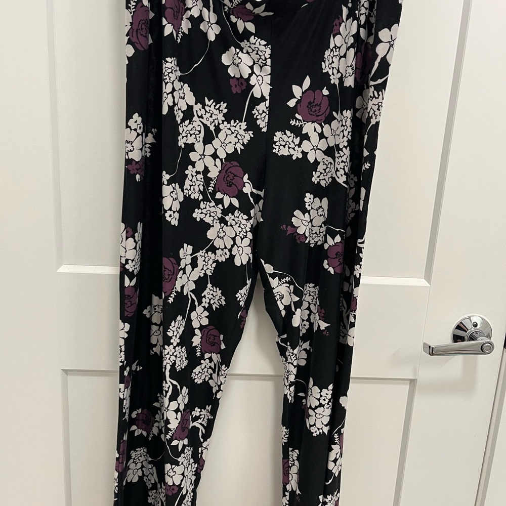 Floral Black and Purple Women's Jumpsuit